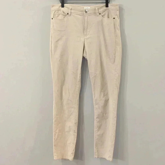J Jill Pants Straight Leg Soft‎ Cream Velour Stretchy size 12T Tall 32" Inseam - Picture 1 of 10